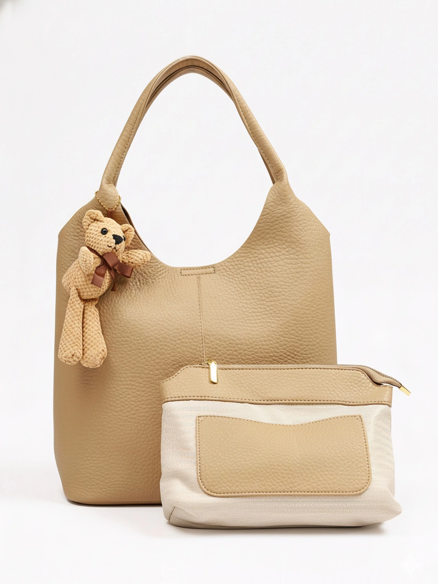 Сумка-шоппер с косметичкой и брелком в ассортименте